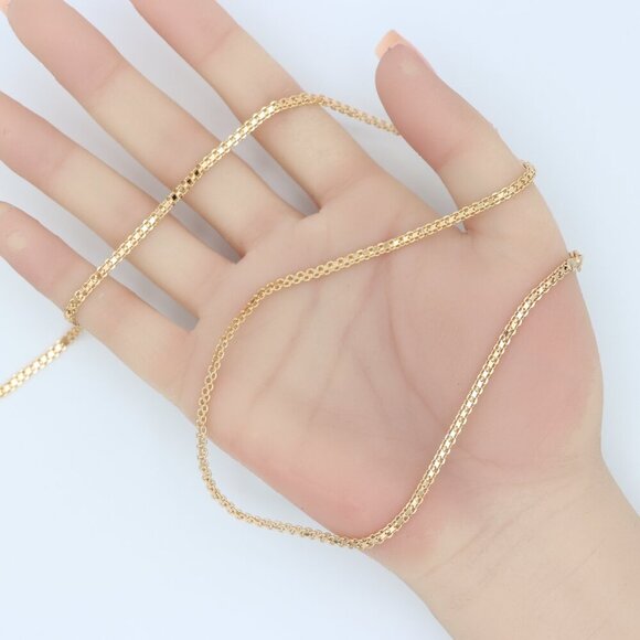 "Shiny Rose Gold Chain Necklace Simple Elegant Look, XPNL0122 - Picture 10 of 12